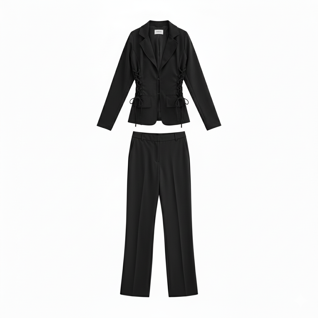 Conjunto saco y pantalón con estructura que estiliza al instante