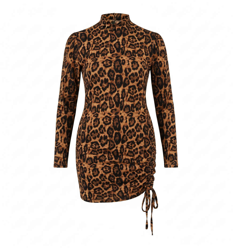Minivestido animal print que seduce con fuerza y actitud felina