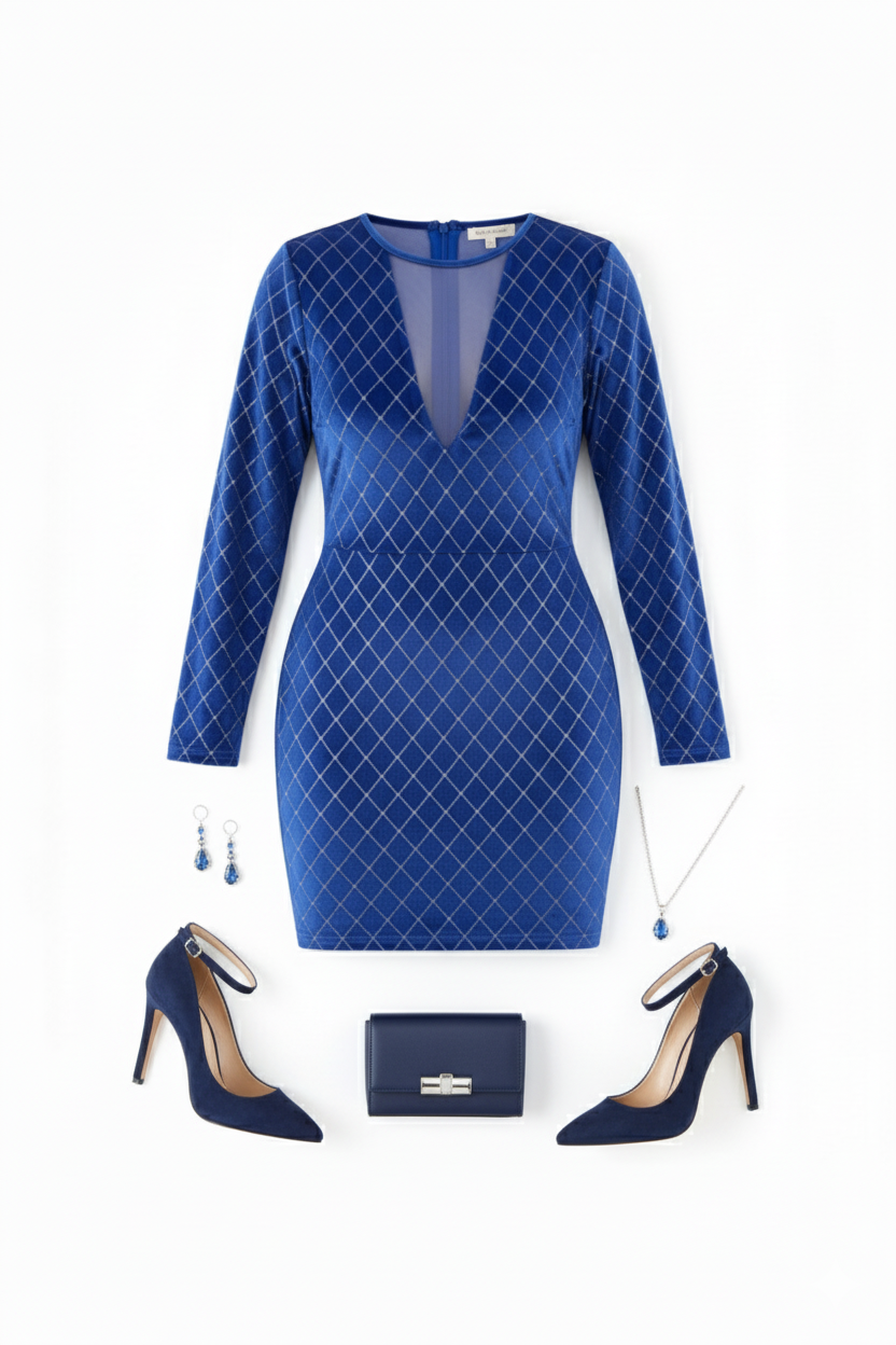 Vestido corto con transparencias y brillo que potencia tu sensualidad