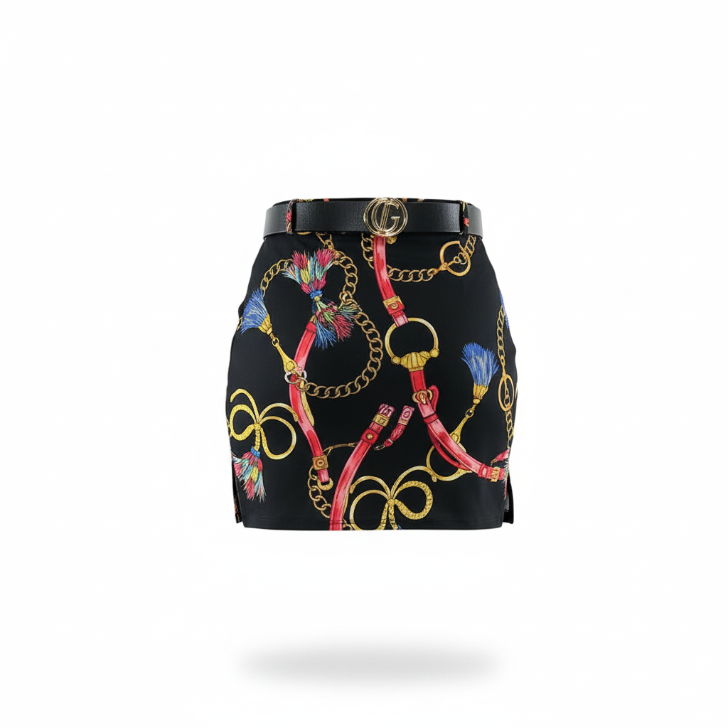 Minifalda estampada que realza tu figura con un toque atrevido