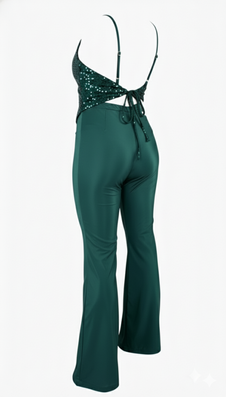 Conjunto con escote brillante que alarga tu figura con un toque de glamour