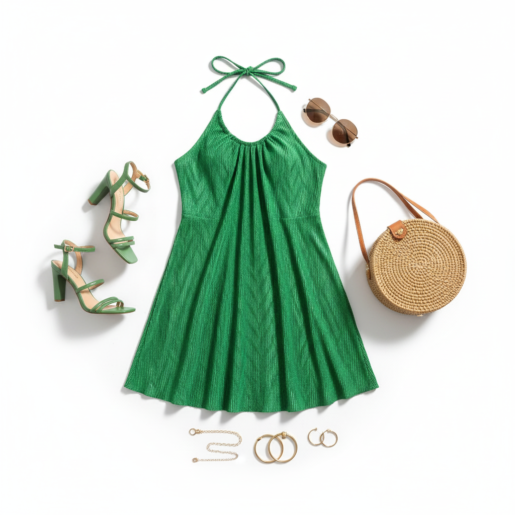 Vestido corto de tirantes que realza tu frescura con libertad y encanto