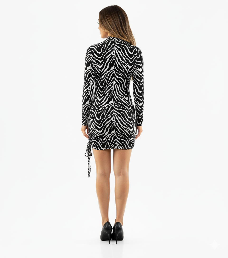 Minivestido animal print que seduce con fuerza y actitud felina