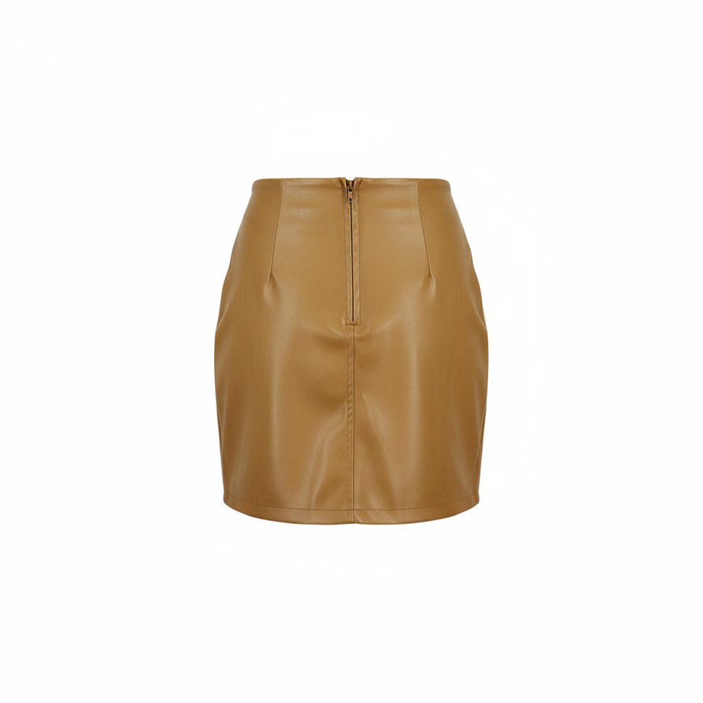 Minifalda vinipiel con abertura que equilibra elegancia y sensualidad