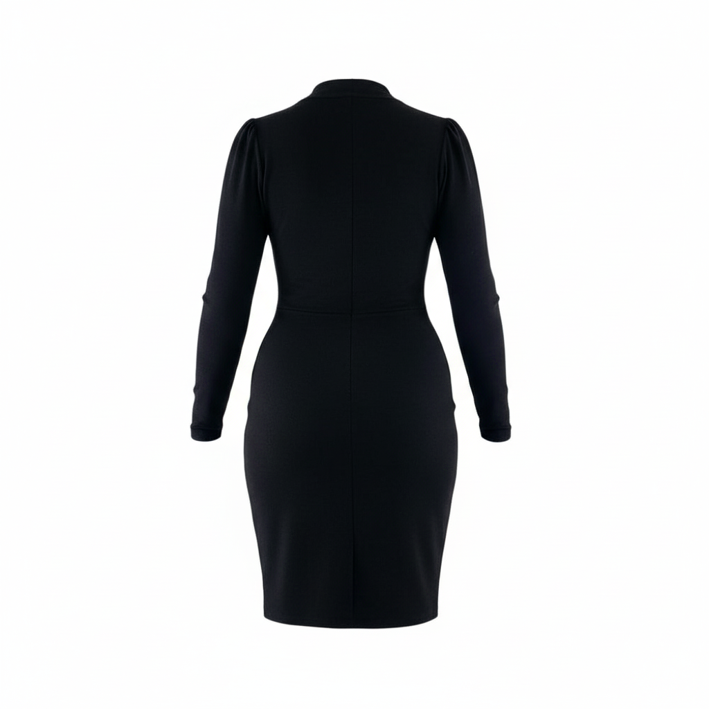 Vestido corto con moño que estiliza con elegancia relajada