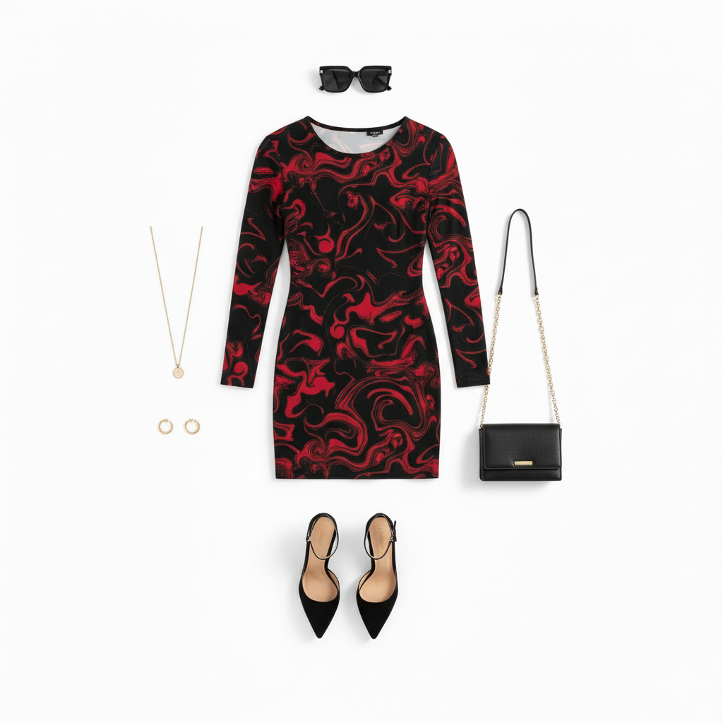 Vestido corto estampado que potencia tu energía con actitud creativa