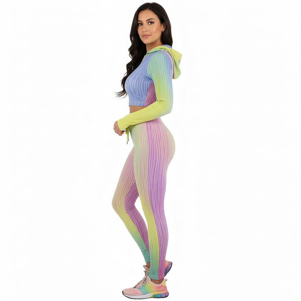 Conjunto deportivo con gorra y cintas que proyecta energía y estilo