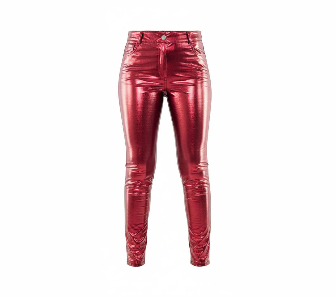 Pantalón ajustado brillante que potencia tu silueta con audacia visual
