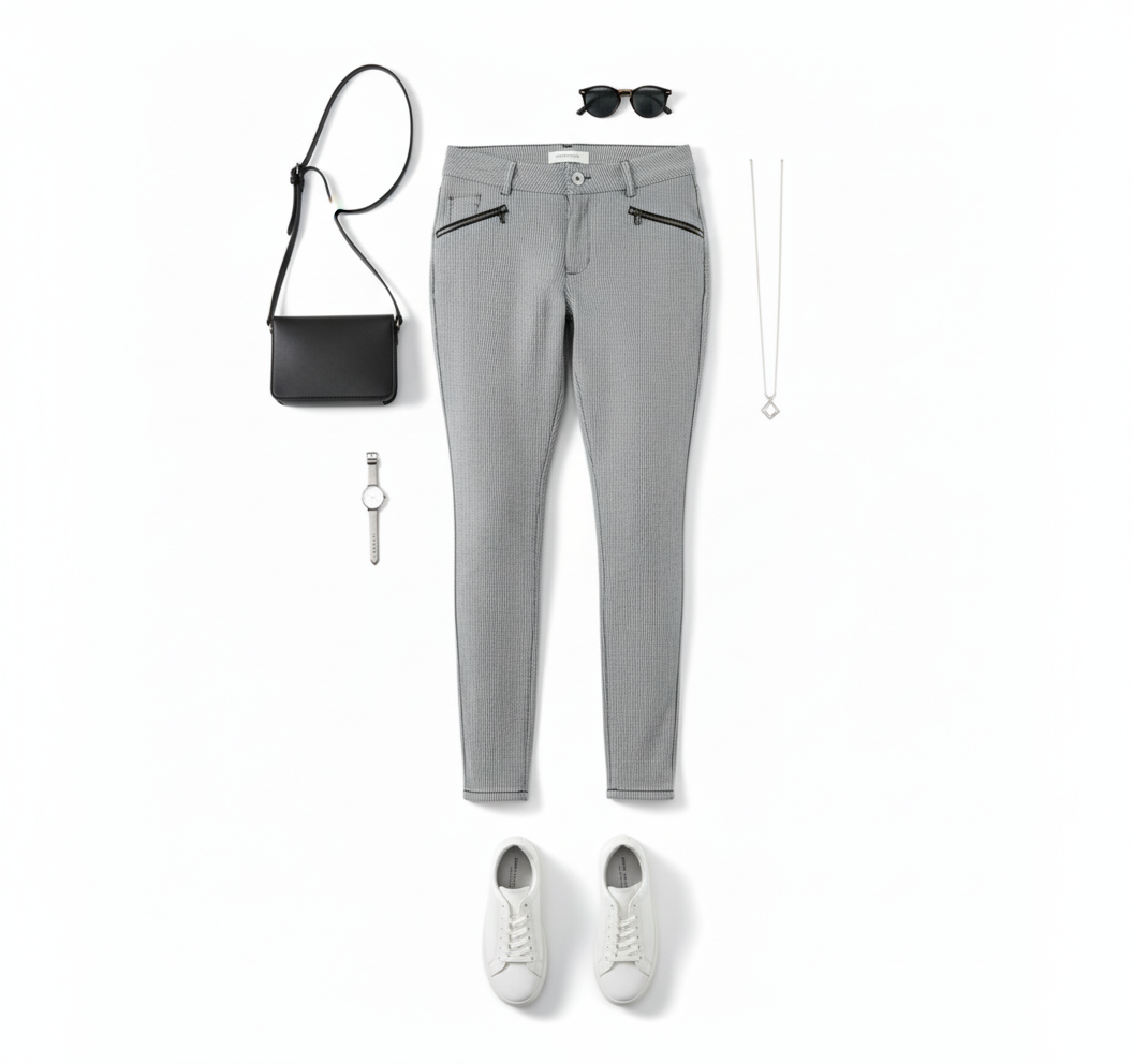 Pantalón recto ajustado con cinturón que define tu silueta con elegancia casual