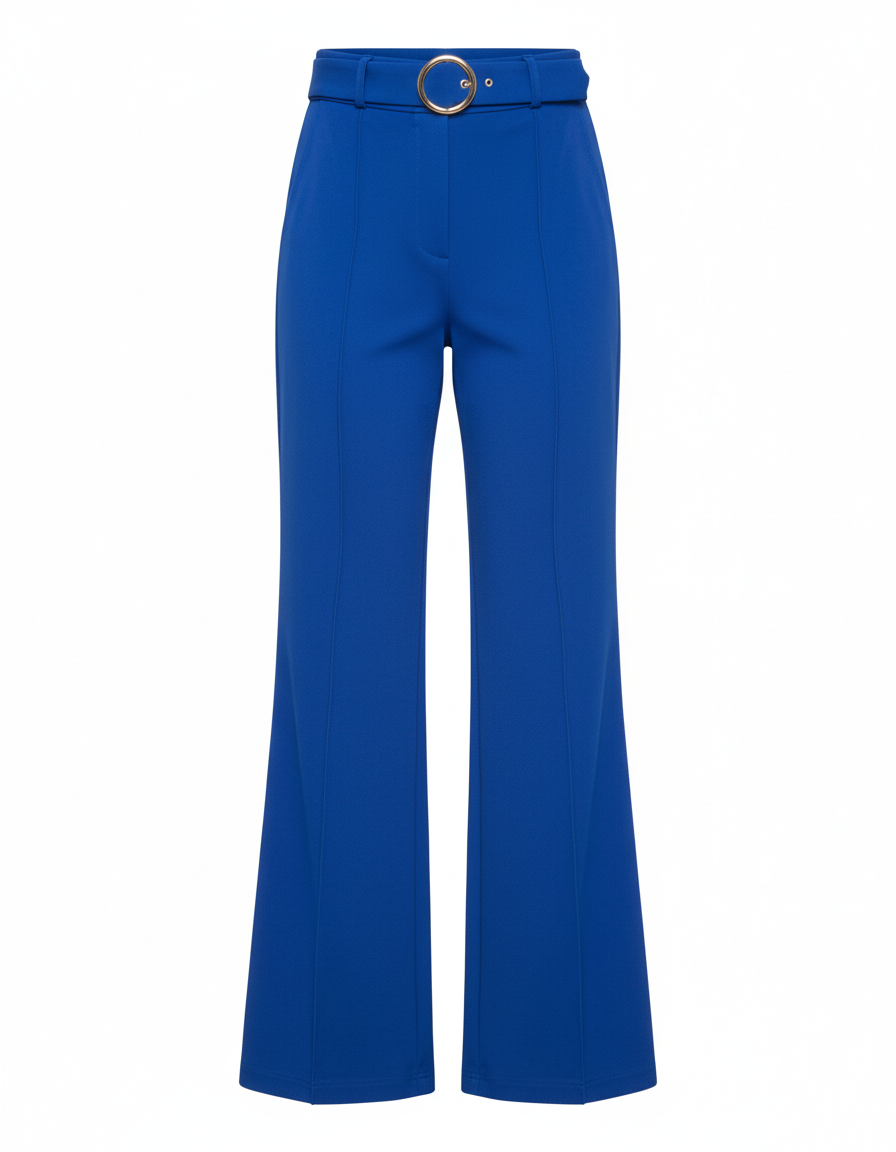 Pantalón acampanado con cinturón que estiliza y realza tu presencia