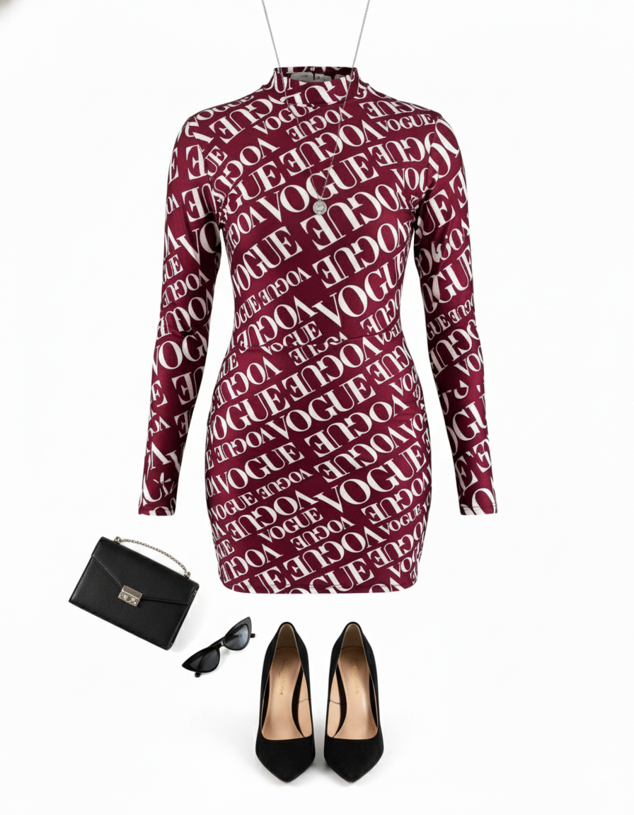 Minivestido con cuello tortuga que define tu silueta con elegancia audaz
