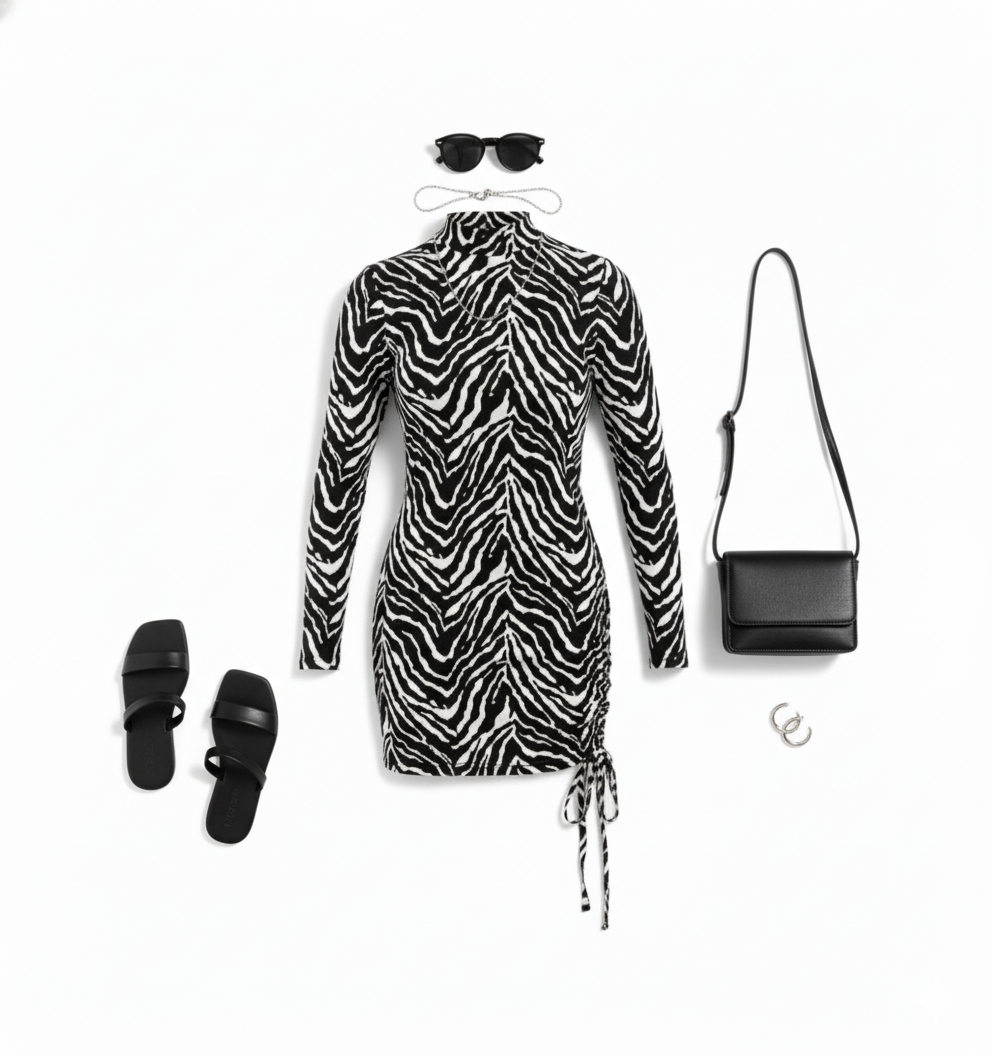 Minivestido animal print que seduce con fuerza y actitud felina