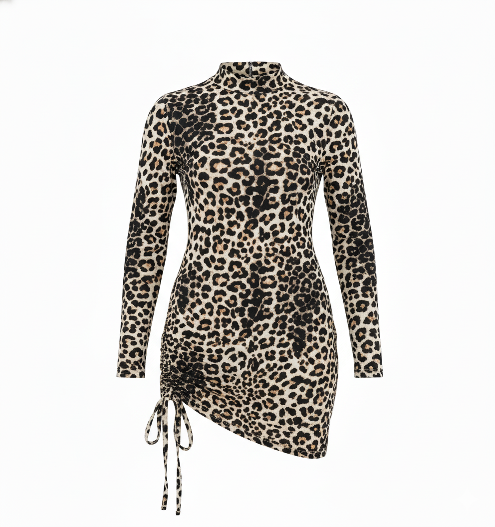 Minivestido animal print que seduce con fuerza y actitud felina