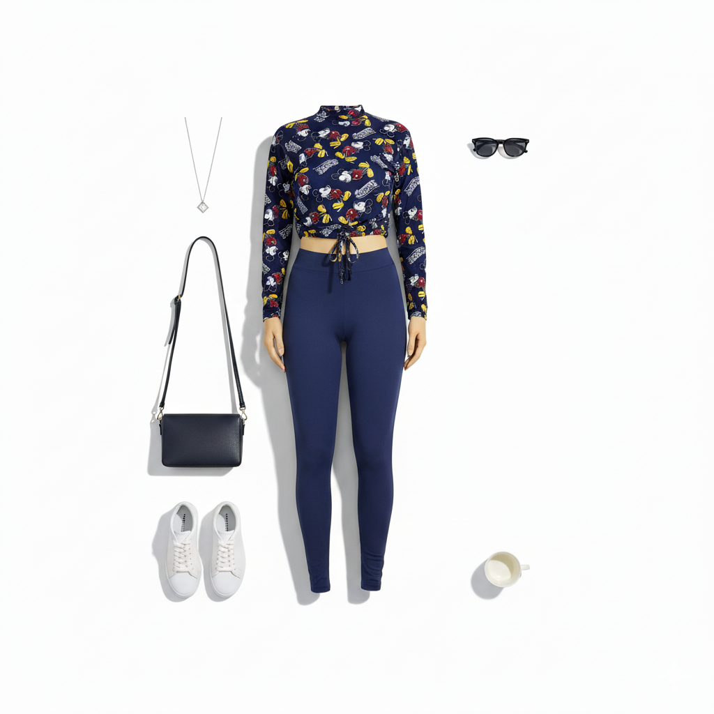 Conjunto estampado que combina diversión y estilo relajado