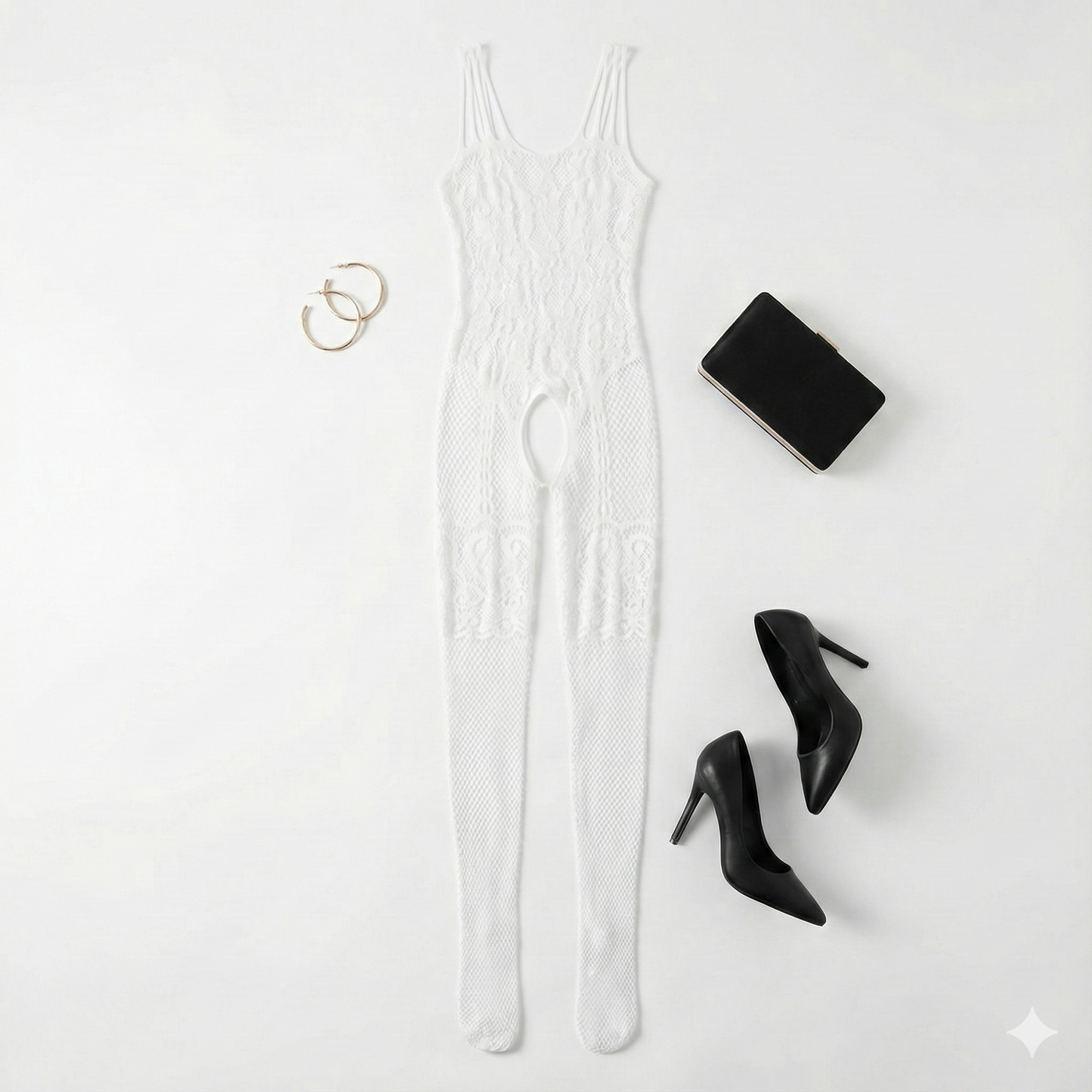 Enterizo largo de malla que envuelve tu silueta con sensualidad elegante