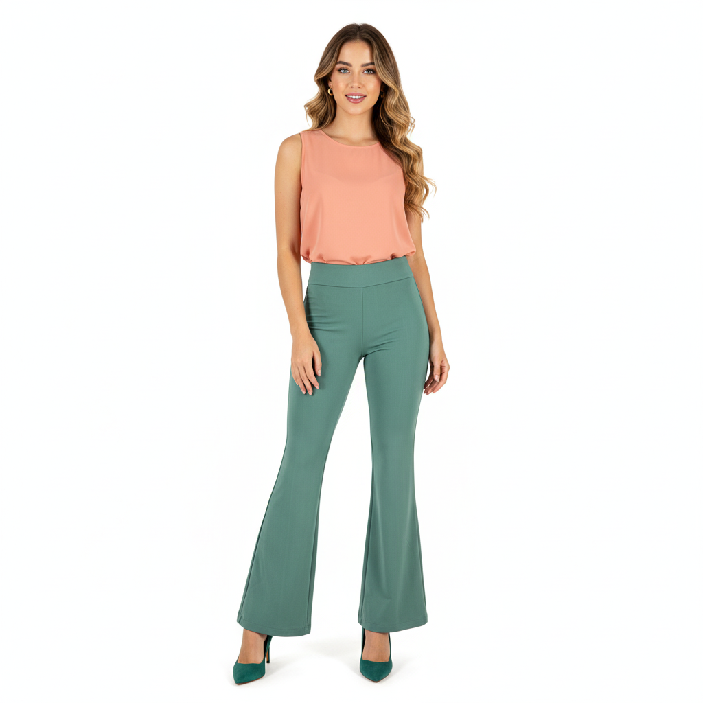 Pantalón acampanado con caída elegante para un look relajado y moderno