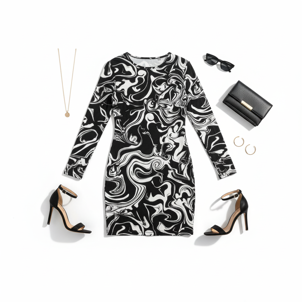 Vestido corto estampado que potencia tu energía con actitud creativa