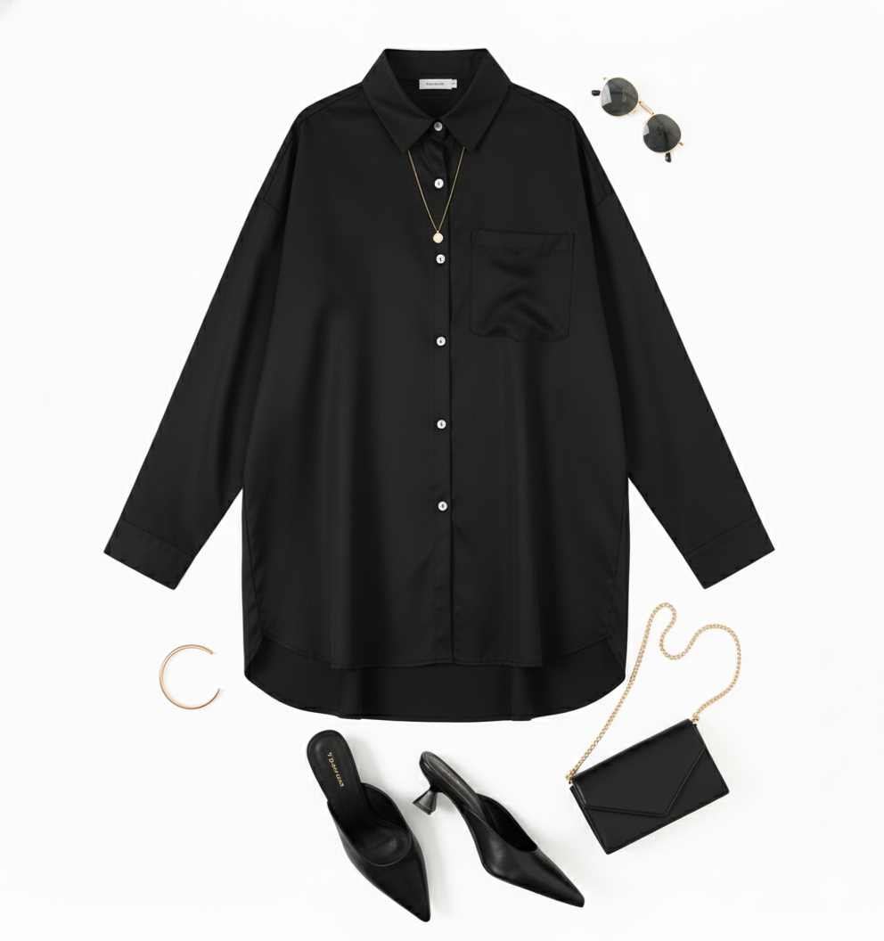 Blusa oversize tipo camisa para un look relajado y moderno