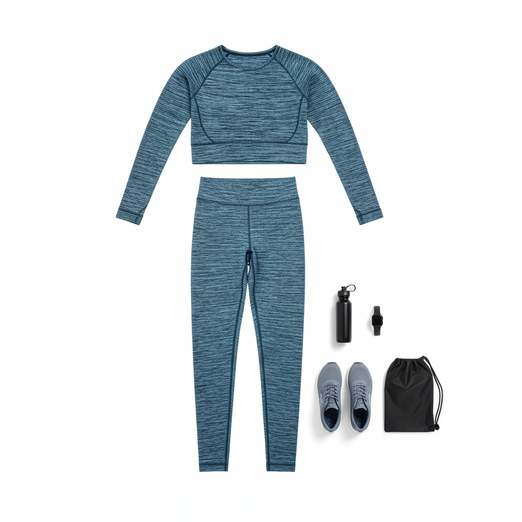 Conjunto deportivo con grecas que realza y estiliza en movimiento