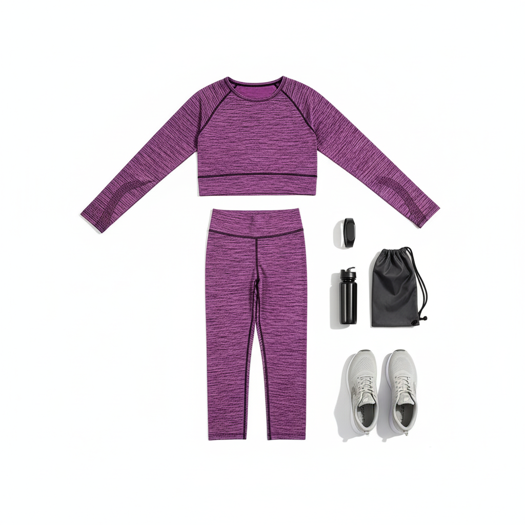 Conjunto deportivo con grecas que realza y estiliza en movimiento