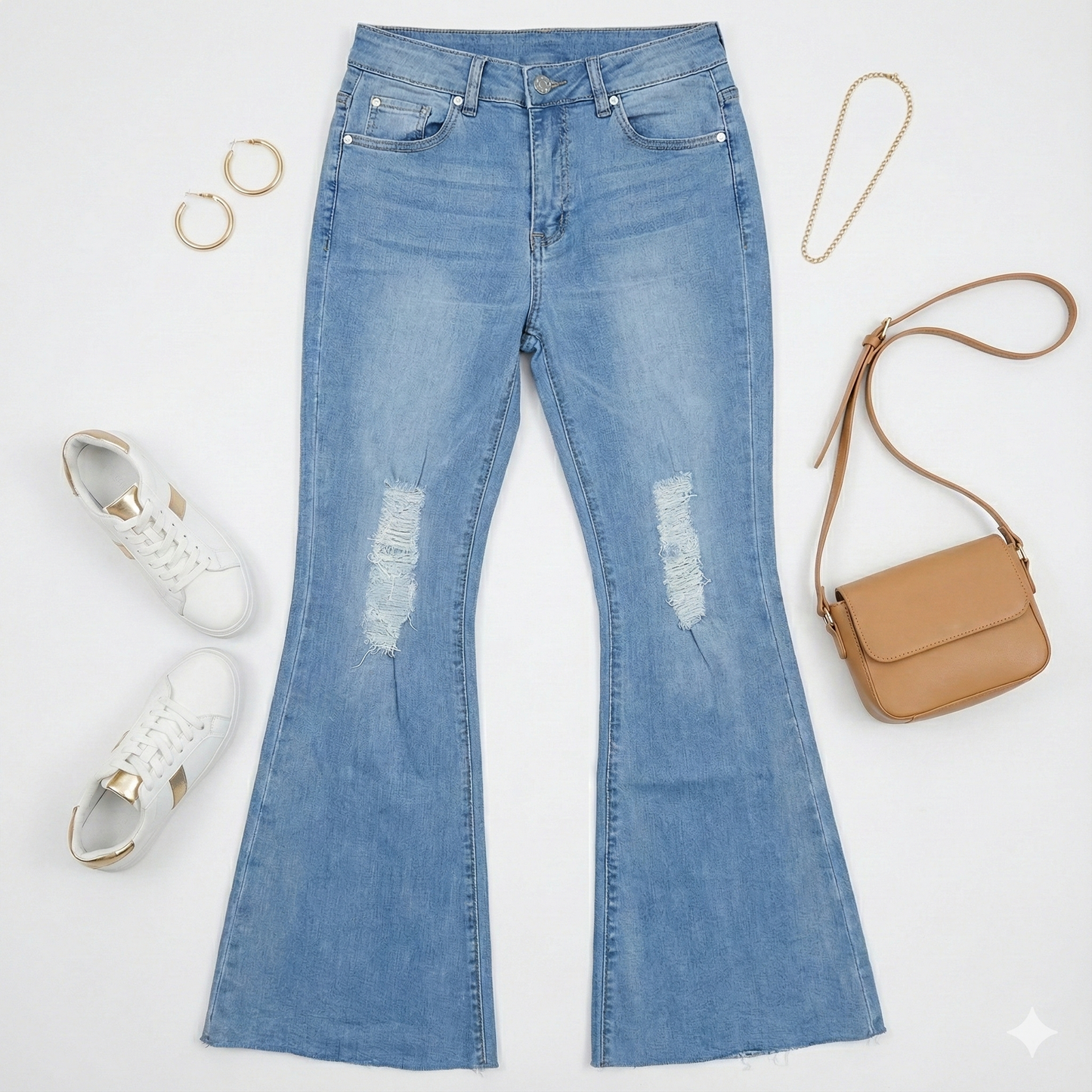 Pantalón acampanado de mezclilla que alarga tus piernas con estilo vintage