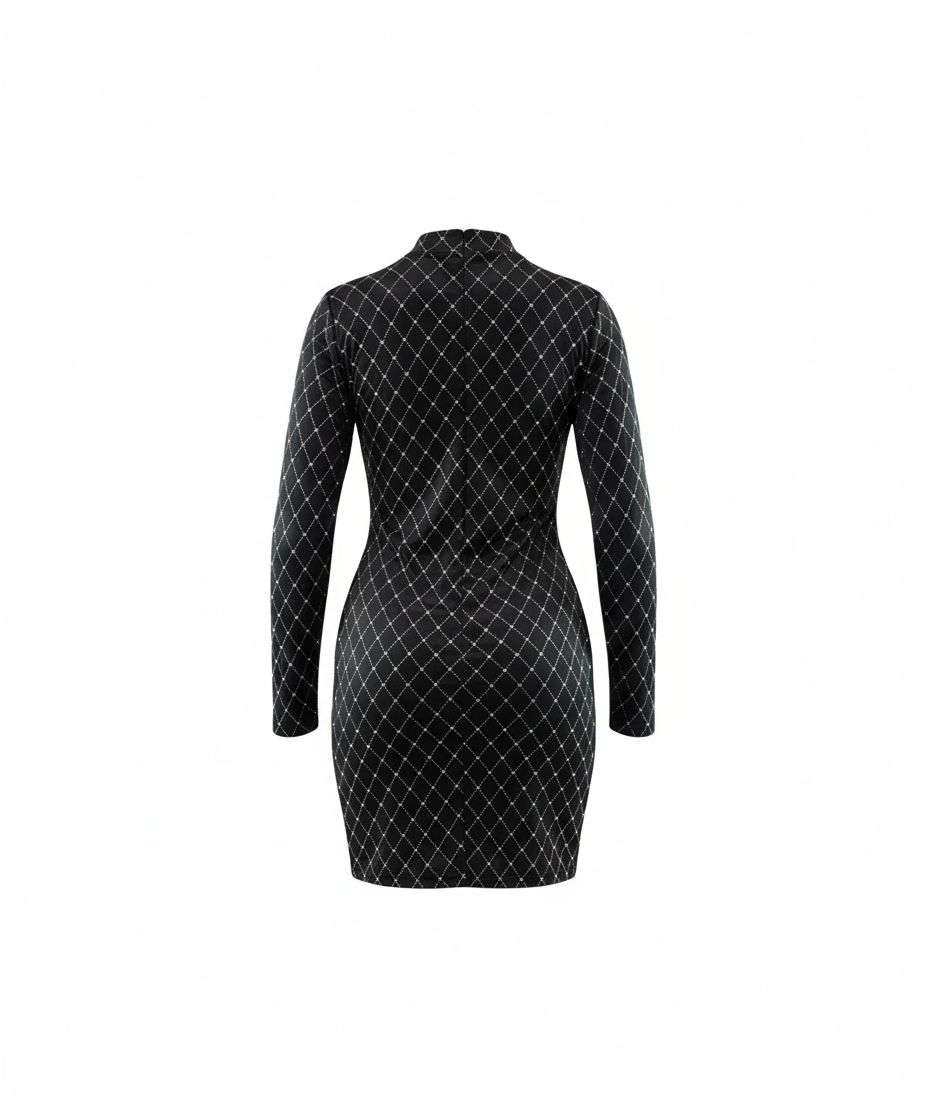 Vestido corto con transparencias y brillo que potencia tu sensualidad