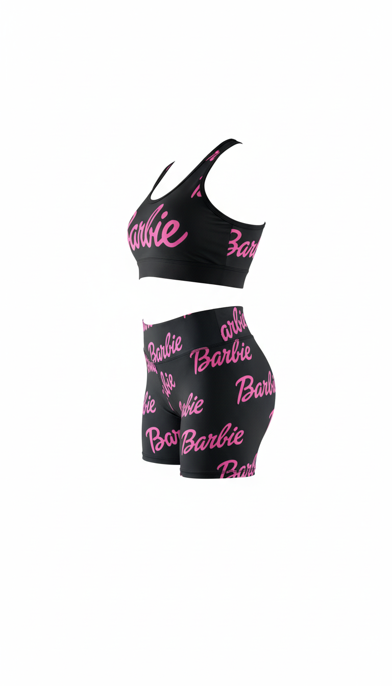 Conjunto deportivo con estampado Barbie que enciende tu lado más divertido y auténtico