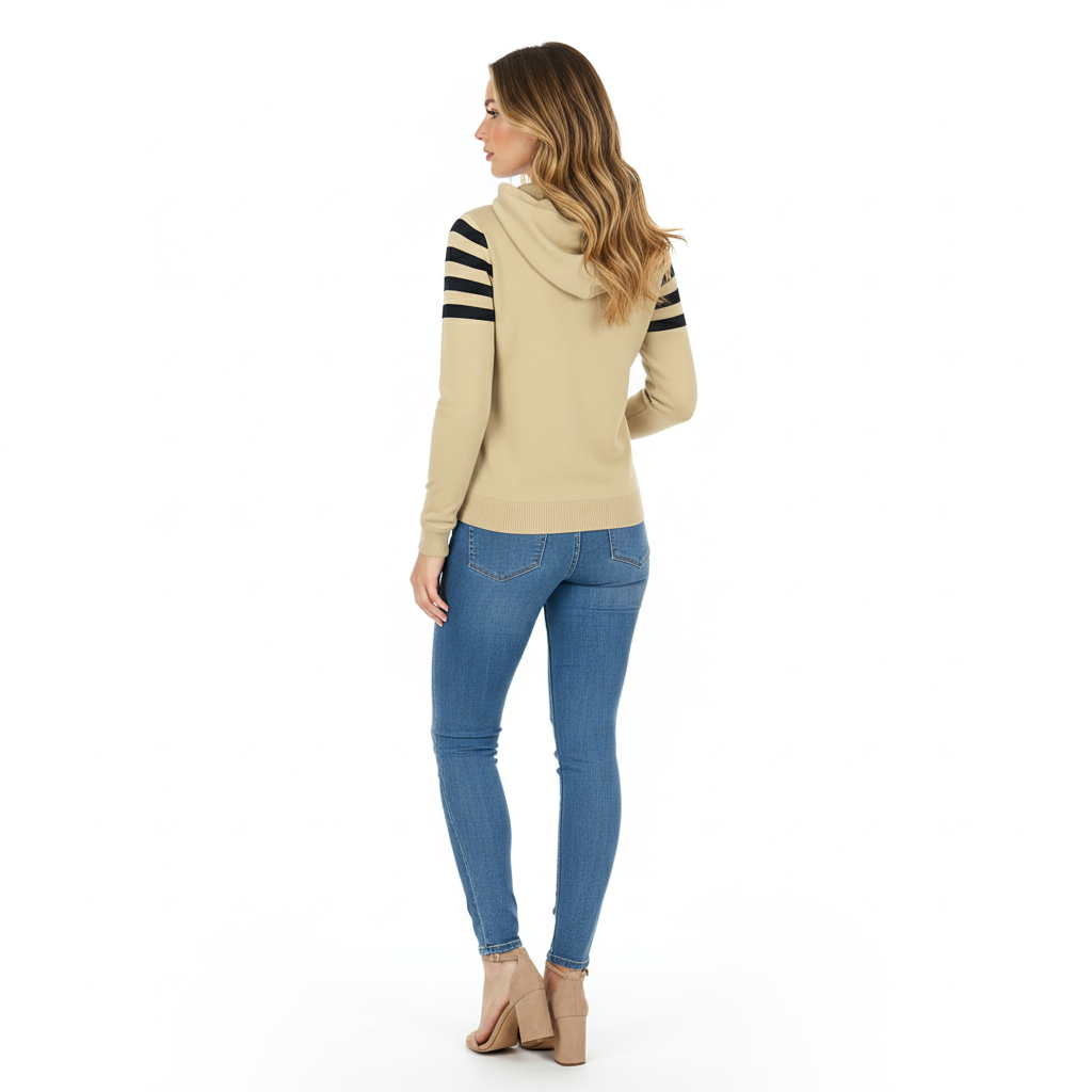 Suéter con capucha y personaje animado para un look divertido y moderno