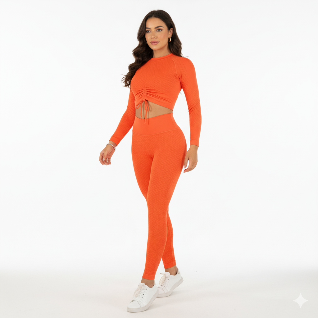 Conjunto deportivo moldeador que estiliza tu figura con impacto visual