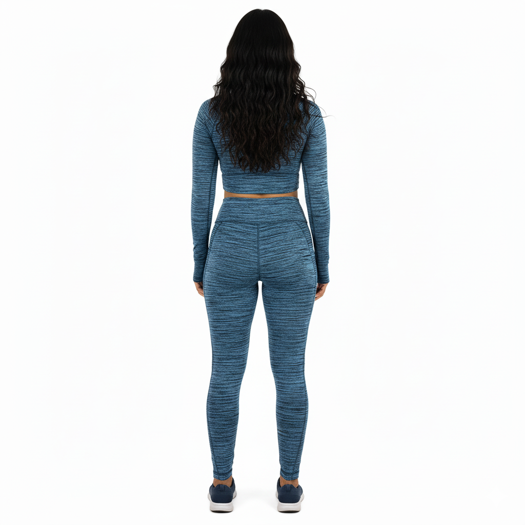Conjunto deportivo con grecas que realza y estiliza en movimiento