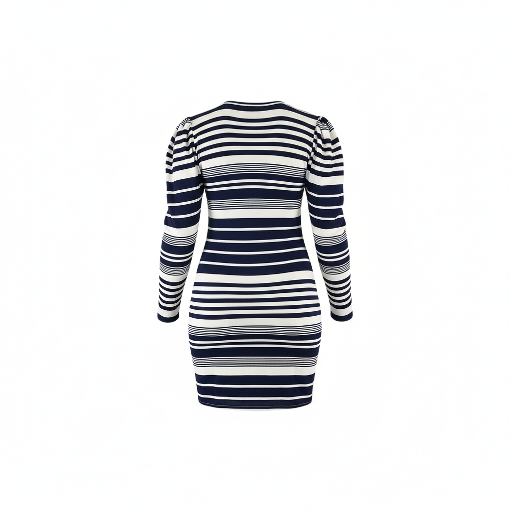 Vestido corto a rayas que alarga visualmente tu silueta con frescura estructurada