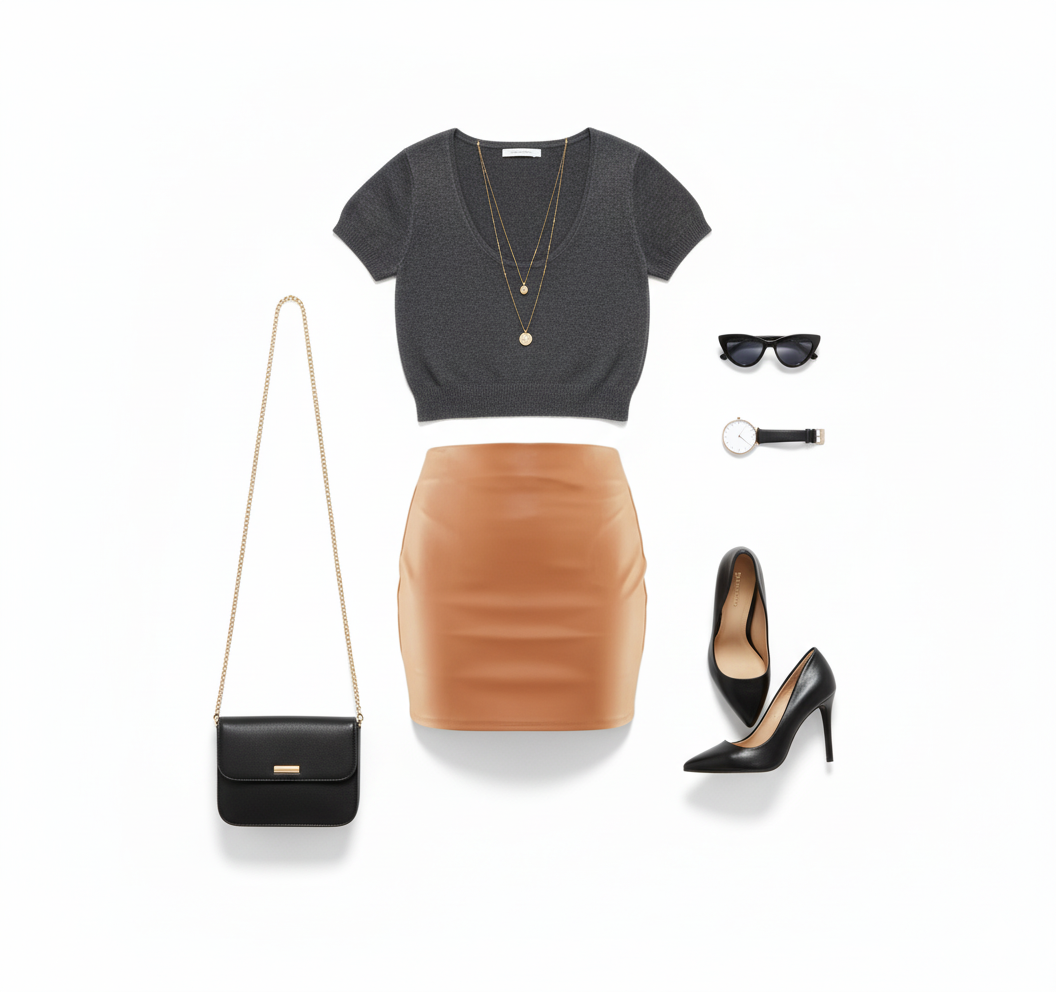 Minifalda vinipiel que define tu silueta con elegancia urbana