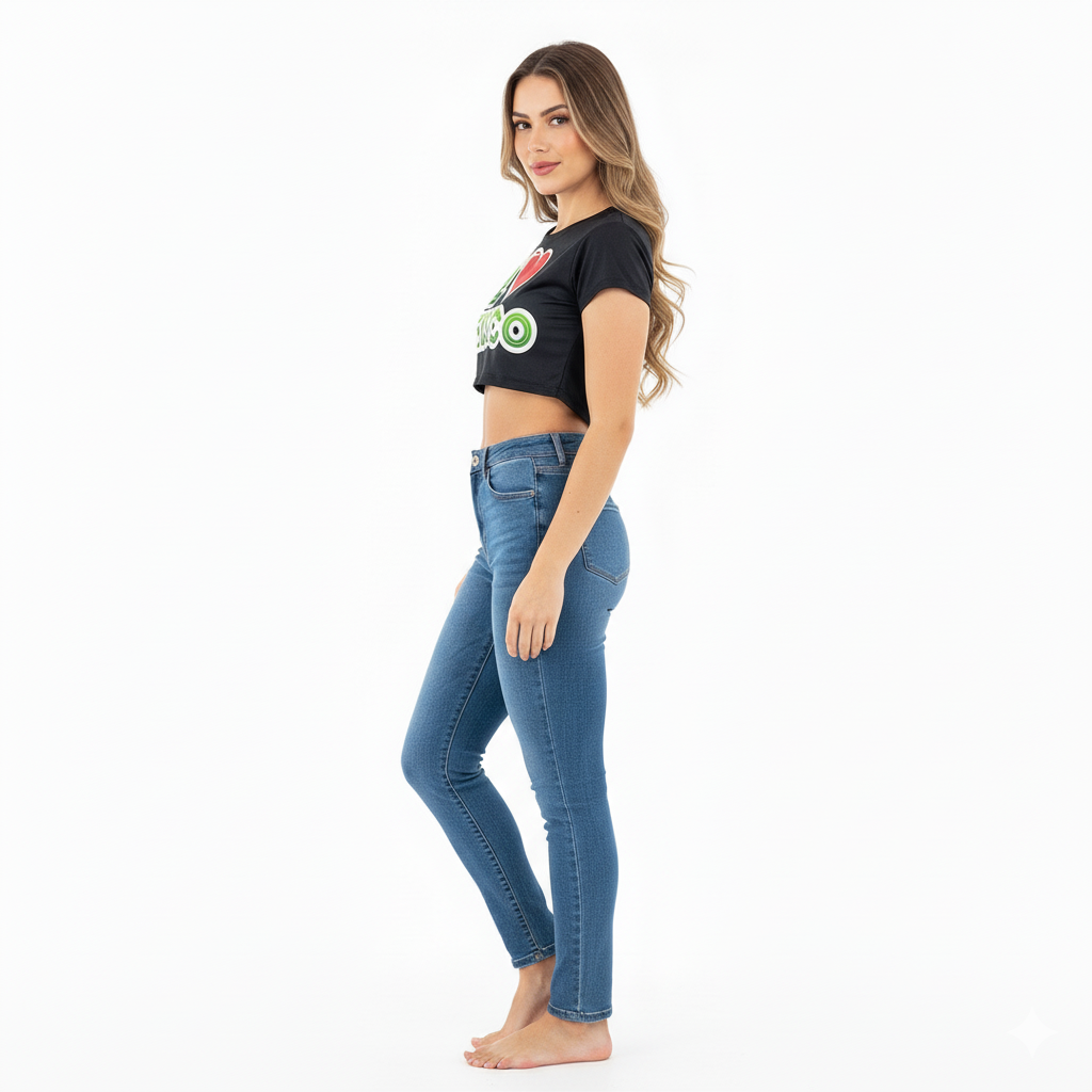 Blusa corta mexicana con actitud vibrante que refleja tu orgullo