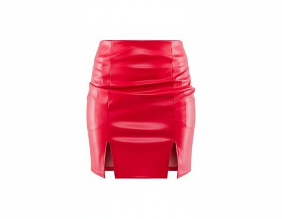 Minifalda vinipiel con doble abertura para una silueta irresistible