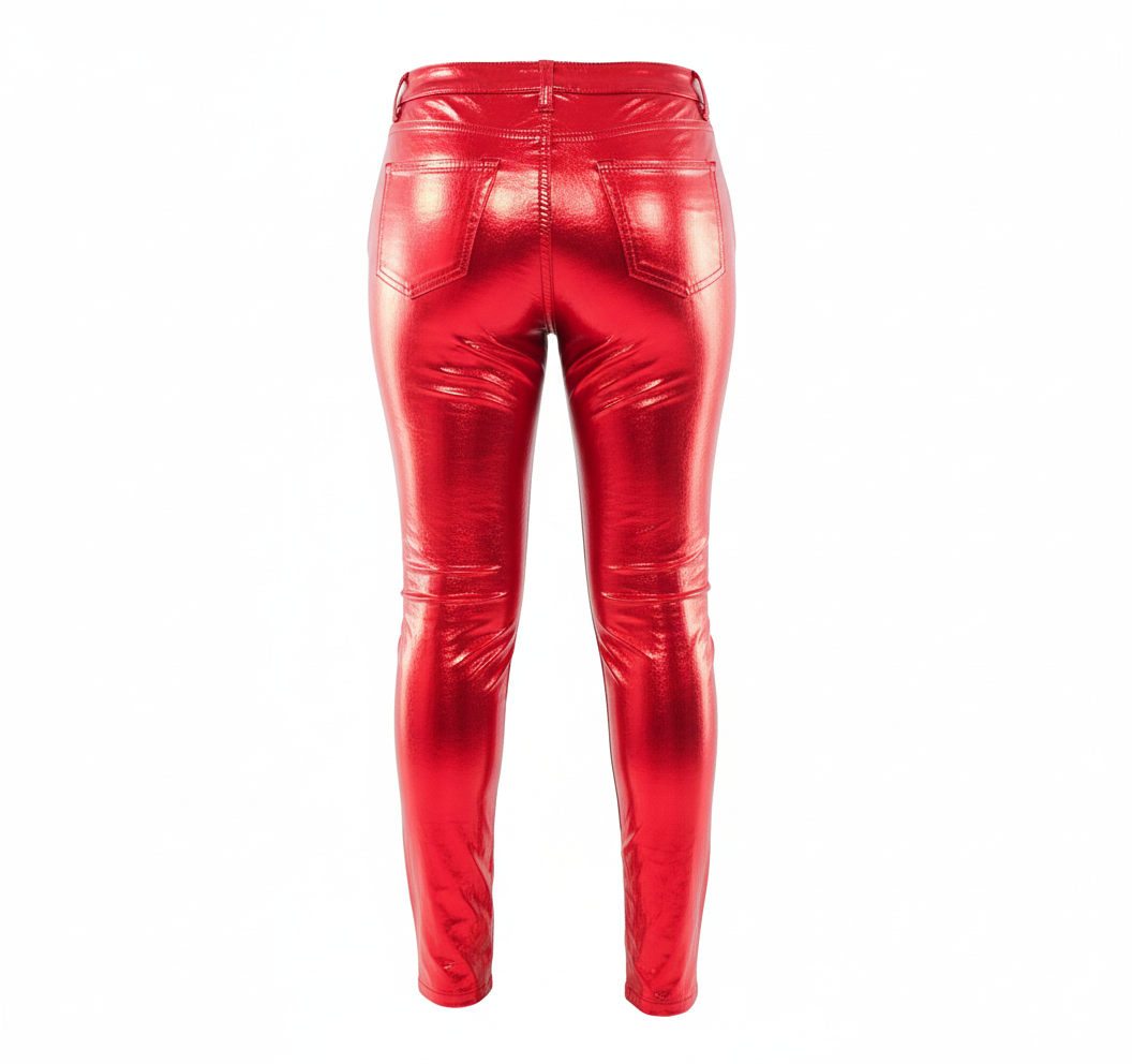 Pantalón ajustado brillante que potencia tu silueta con audacia visual