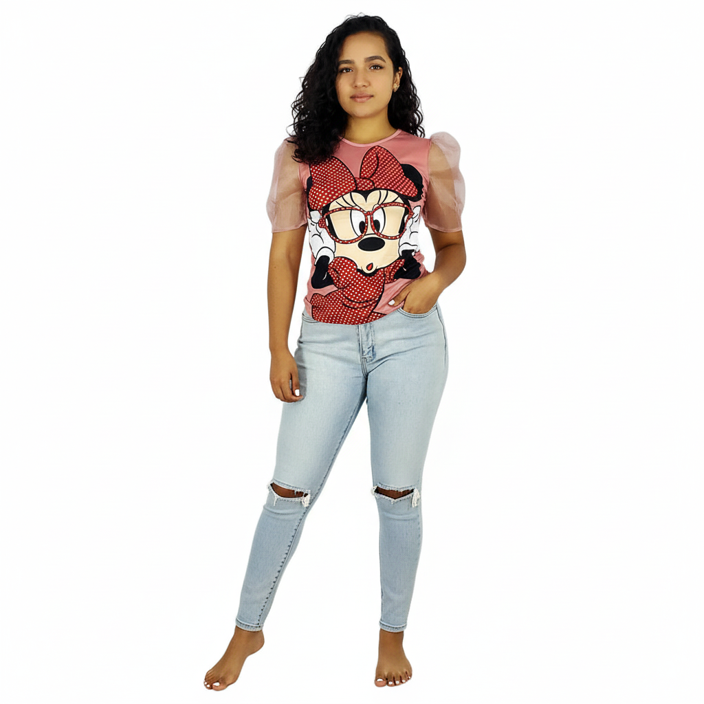 Blusa manga princesa con estampado divertido que resalta tu personalidad