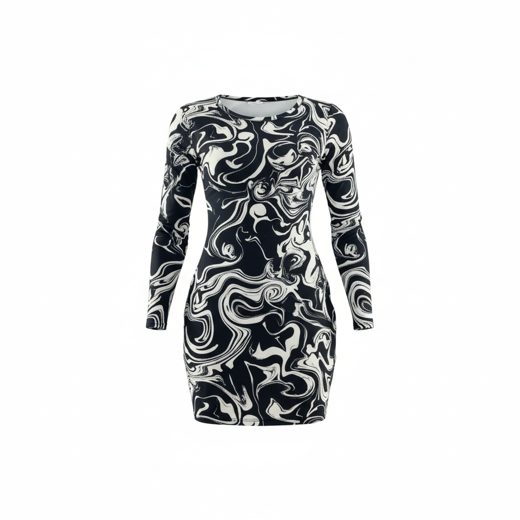 Vestido corto estampado que potencia tu energía con actitud creativa