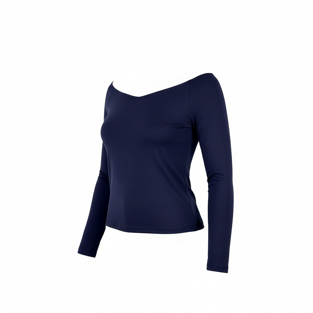 Blusa manga larga off shoulder que resalta tu silueta con elegancia sutil