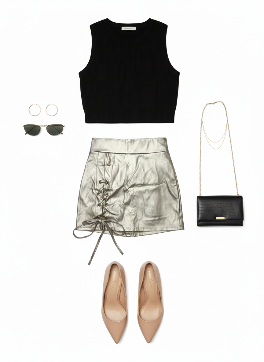 Faldashort vinipiel que realza tus curvas con un toque audaz
