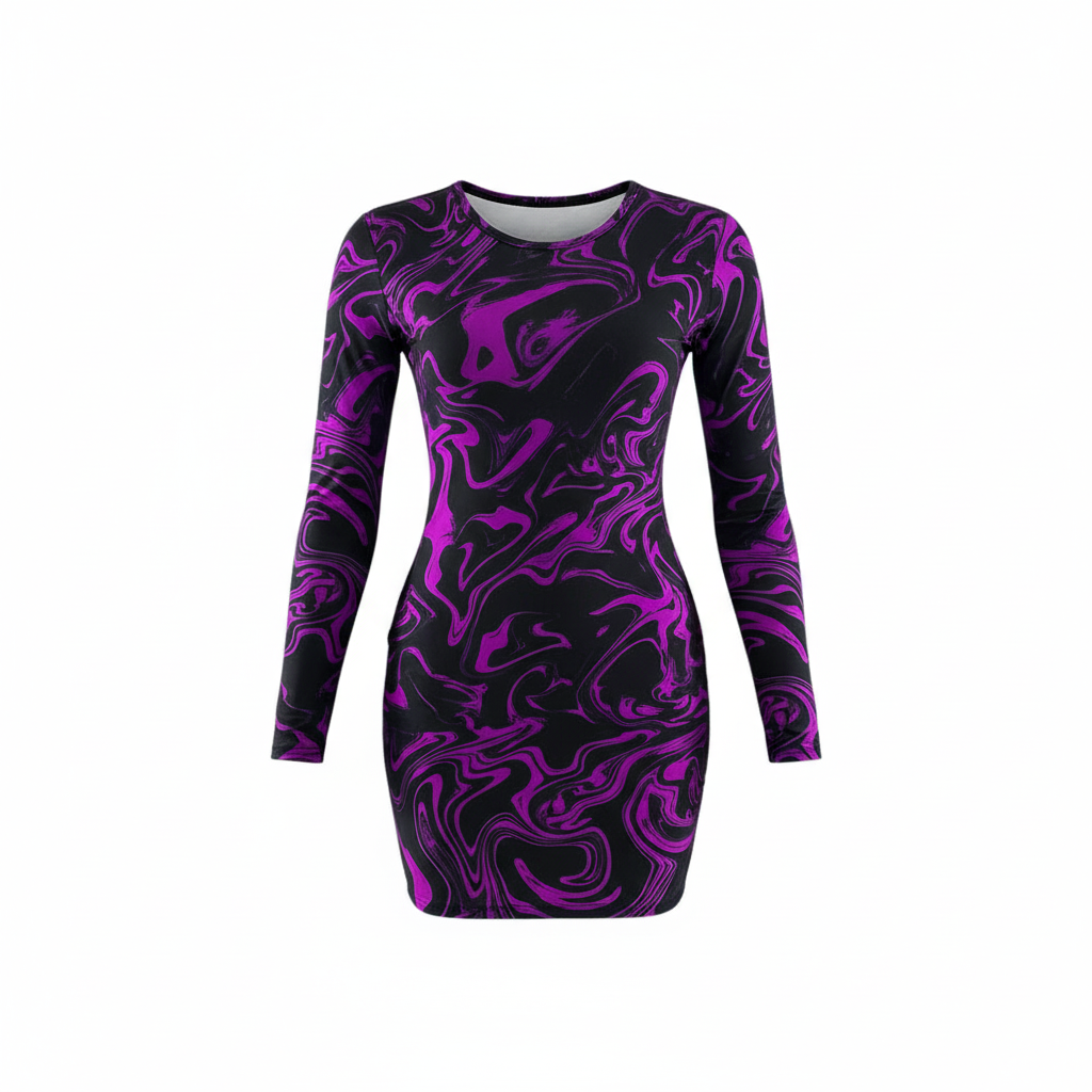 Vestido corto estampado que potencia tu energía con actitud creativa