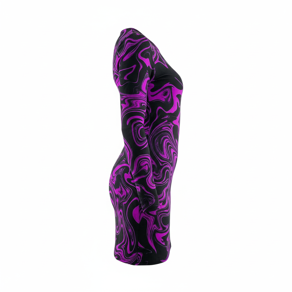 Vestido corto estampado que potencia tu energía con actitud creativa