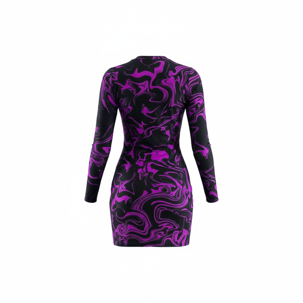 Vestido corto estampado que potencia tu energía con actitud creativa