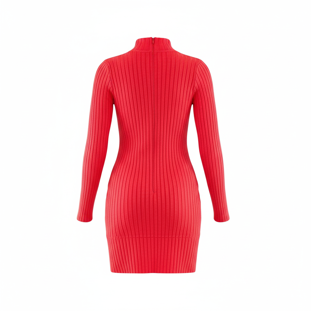 Vestido corto de punto con cristales que acentúa tu silueta con distinción