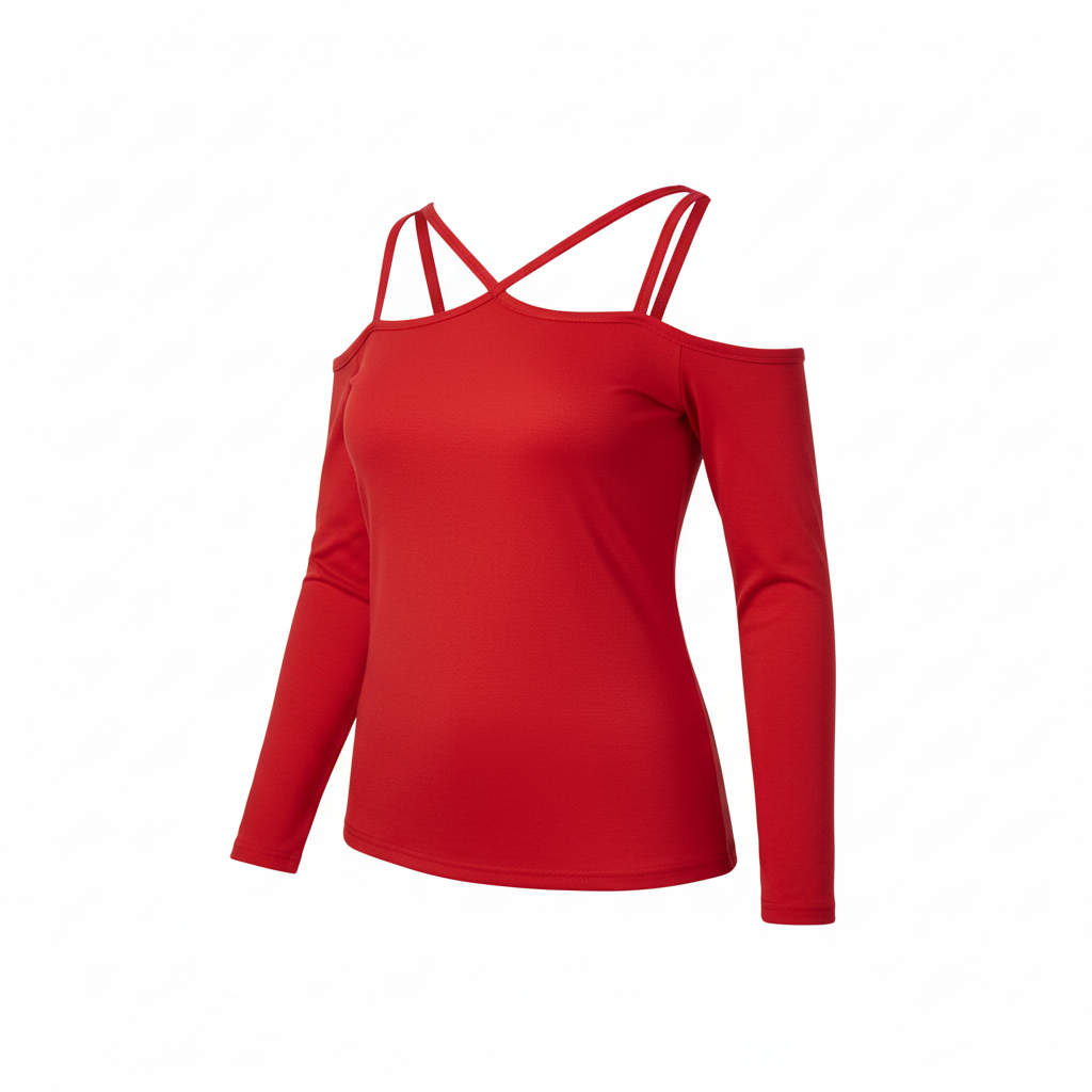 Blusa off shoulder con tirantes cruzados que estiliza con actitud juvenil