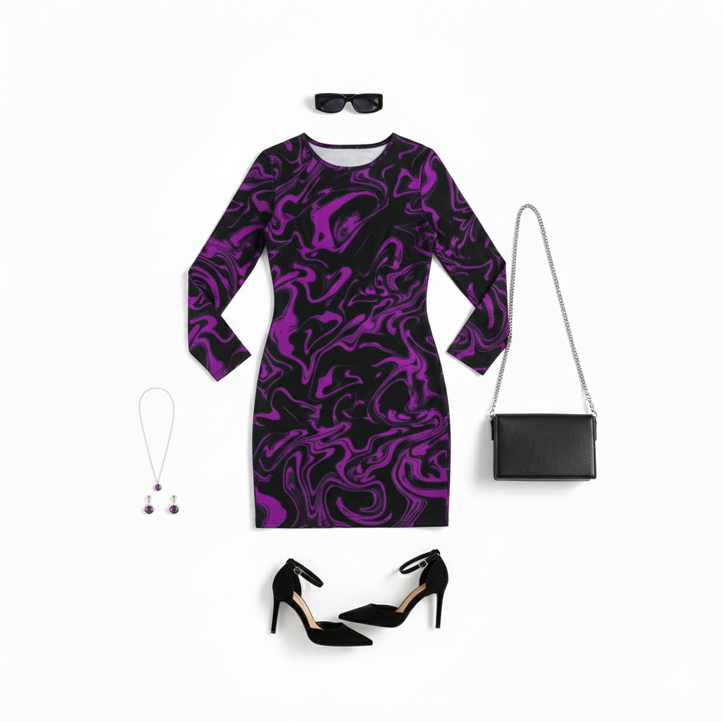 Vestido corto estampado que potencia tu energía con actitud creativa