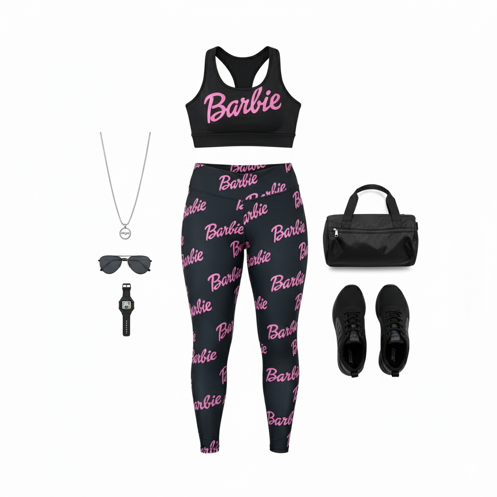 Conjunto deportivo Barbie que potencia tu figura con energía visual