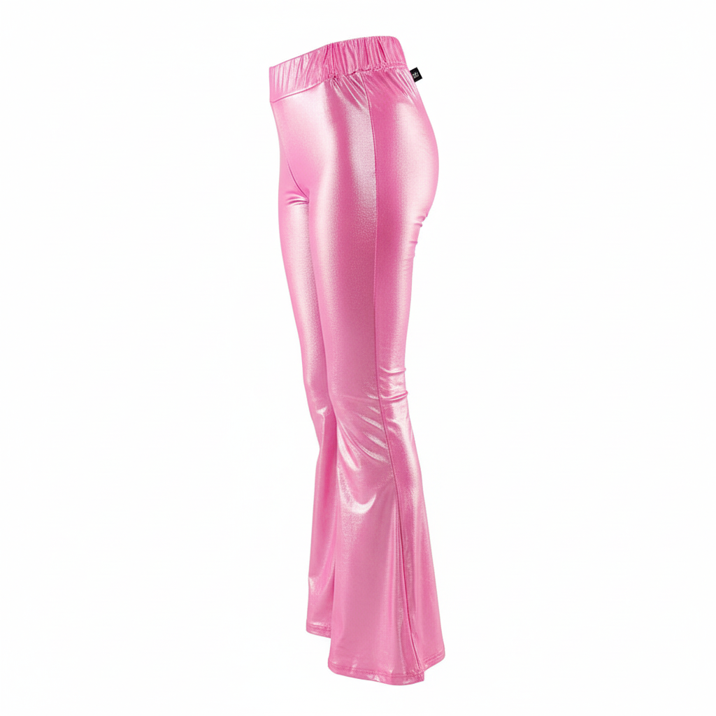 Pantalón acampanado satinado con brillo que potencia tu energía visual