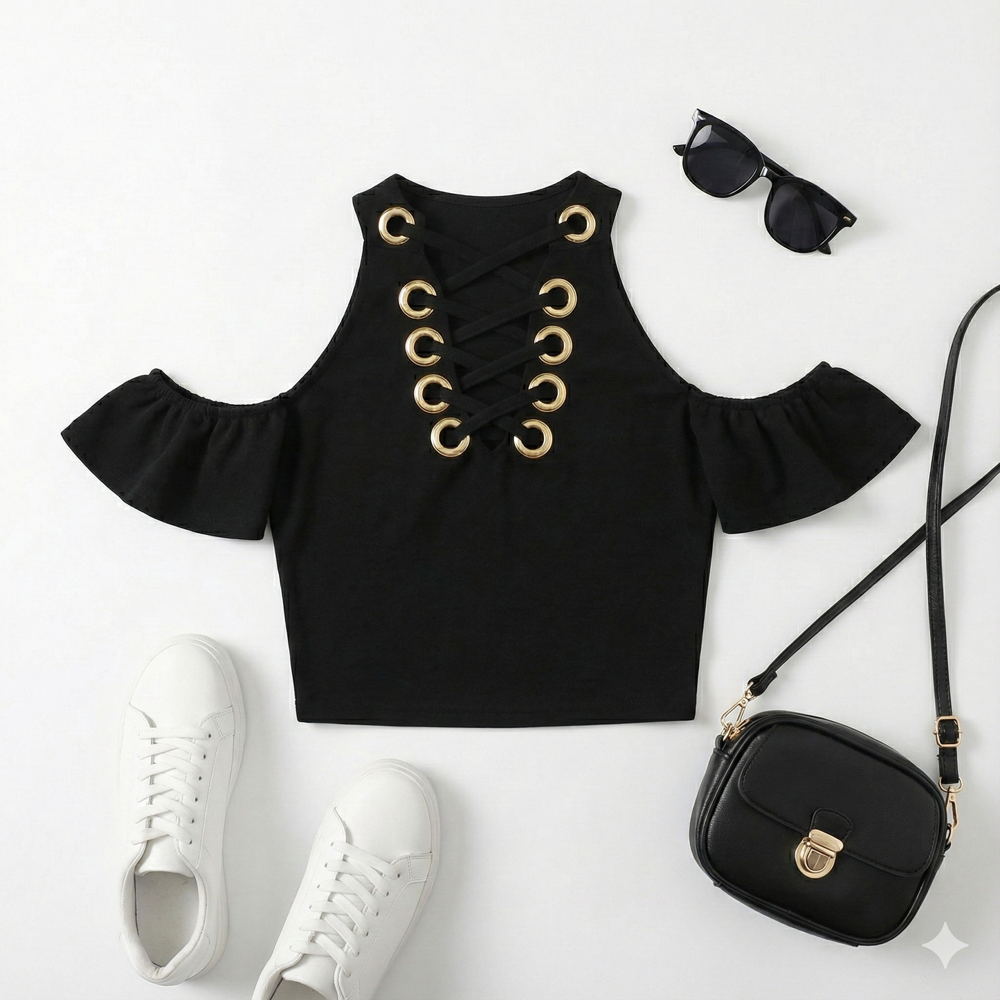 Blusa corta con hombros descubiertos que resalta tu personalidad