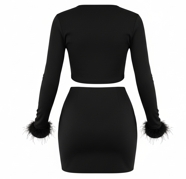 Conjunto falda y blusa con cristales que resalta tu brillo personal