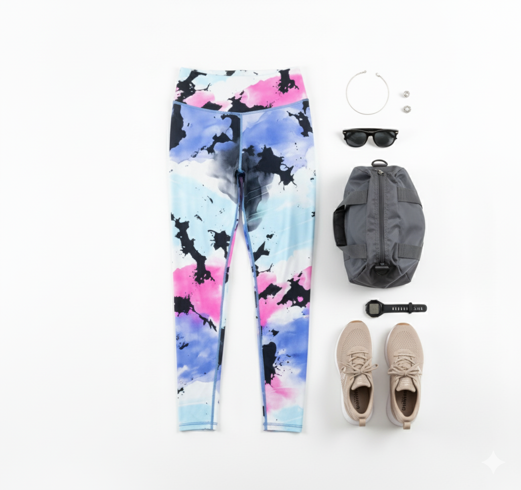 Leggins deportivos con estampado acuarela que moldea tu figura con energía artística